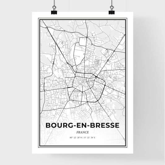 Bourg-en-Bresse France - Premium City Map Poster