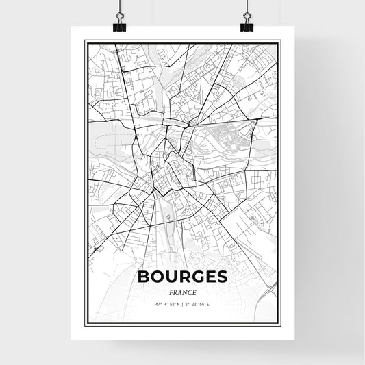 Bourges France - Premium City Map Poster