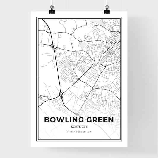 Bowling Green Kentucky - Premium City Map Poster