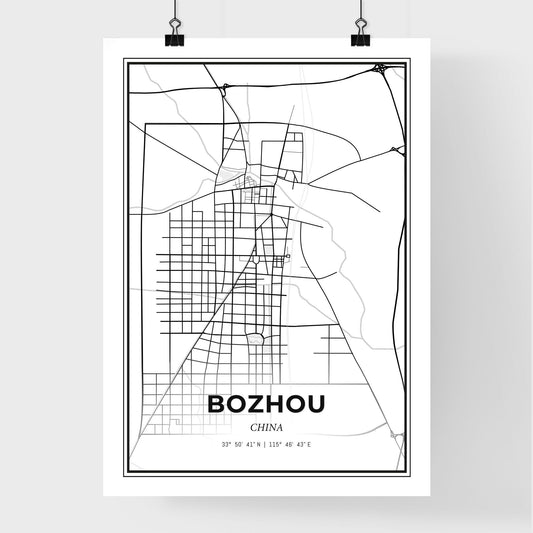 Bozhou China - Premium City Map Poster