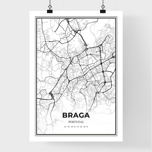 Braga Portugal - Premium City Map Poster