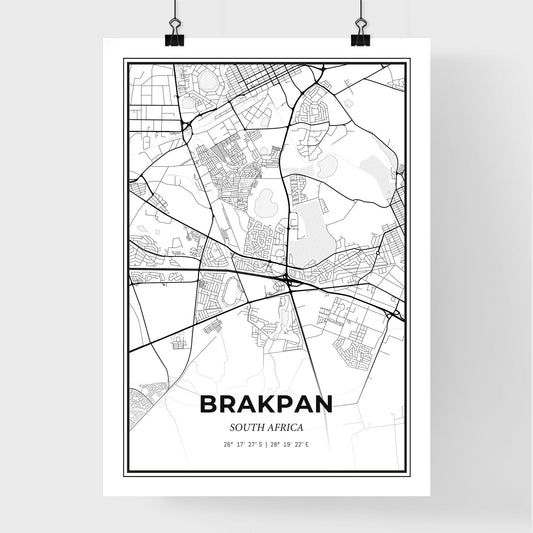 Brakpan South Africa - Premium City Map Poster