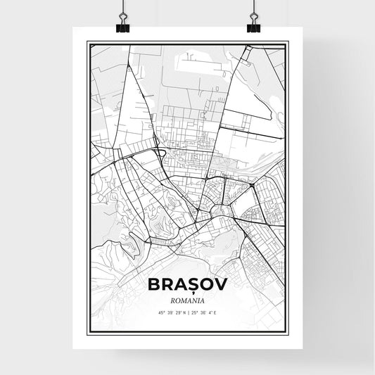 Brașov Romania - Premium City Map Poster