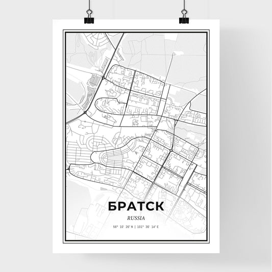 Bratsk Russia - Premium City Map Poster