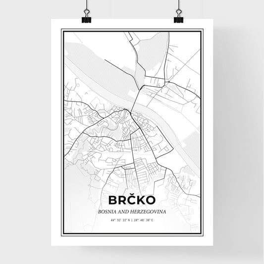 Brčko Bosnia and Herzegovina - Premium City Map Poster