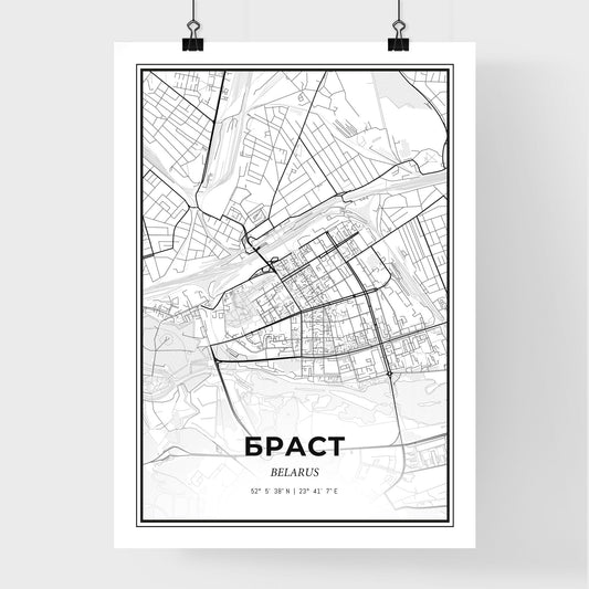 Brest Belarus - Premium City Map Poster