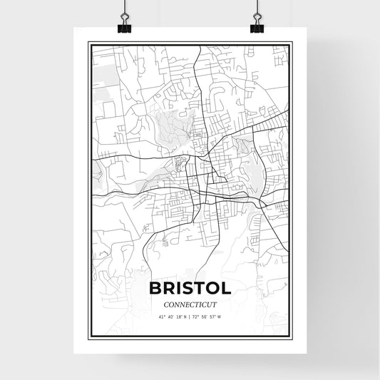 Bristol Connecticut - Premium City Map Poster
