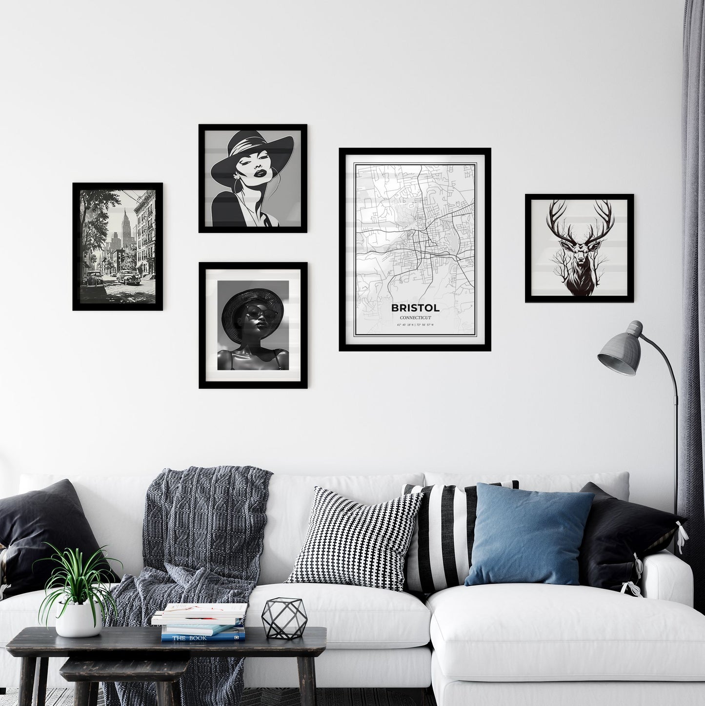 Bristol Connecticut - Minimal City Map Interior