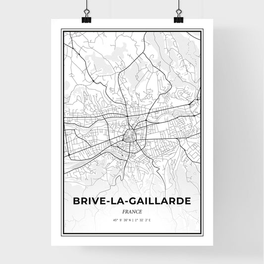 Brive-la-Gaillarde France - Premium City Map Poster