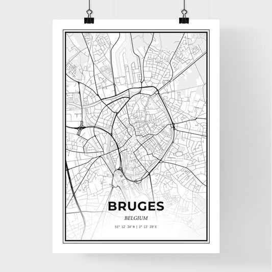 Bruges Belgium - Premium City Map Poster