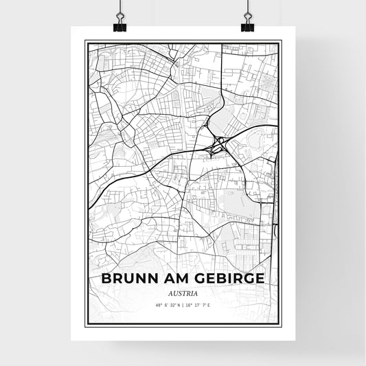 Brunn am Gebirge Austria - Premium City Map Poster