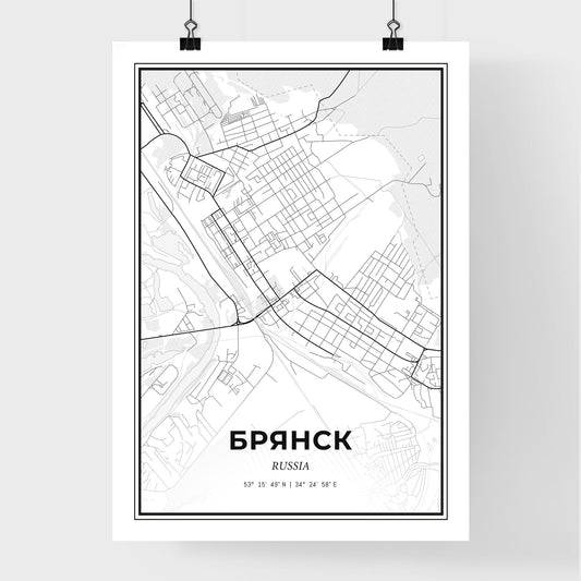 Bryansk Russia - Premium City Map Poster