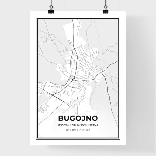 Bugojno Bosnia and Herzegovina - Premium City Map Poster