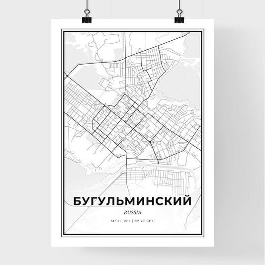 Bugulma Russia - Premium City Map Poster