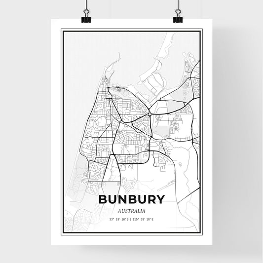 Bunbury Australia - Premium City Map Poster