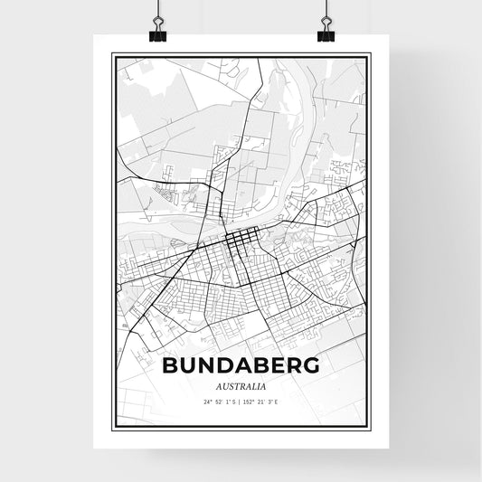 Bundaberg Australia - Premium City Map Poster