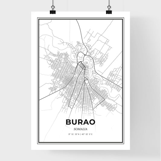Burao Somalia - Premium City Map Poster
