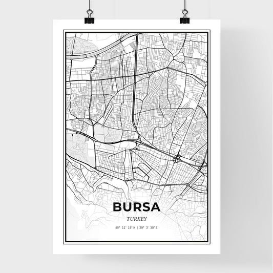 Bursa Turkey - Premium City Map Poster