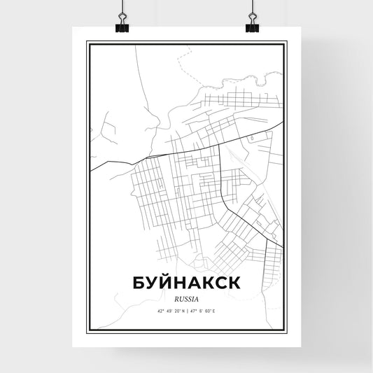 Buynaksk Russia - Premium City Map Poster