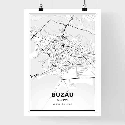 Buzău Romania - Premium City Map Poster