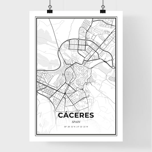 Cáceres Spain - Premium City Map Poster