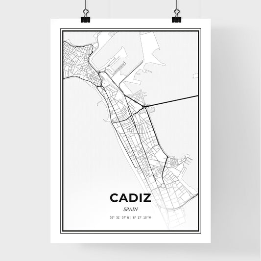 Cadiz Spain - Premium City Map Poster