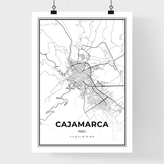 Cajamarca Peru - Premium City Map Poster