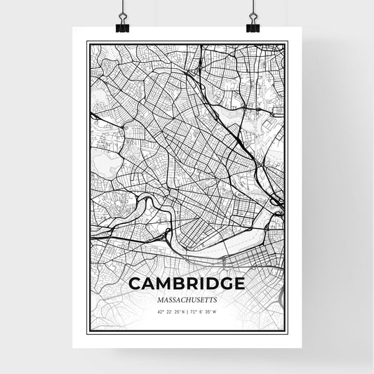Cambridge Massachusetts - Premium City Map Poster