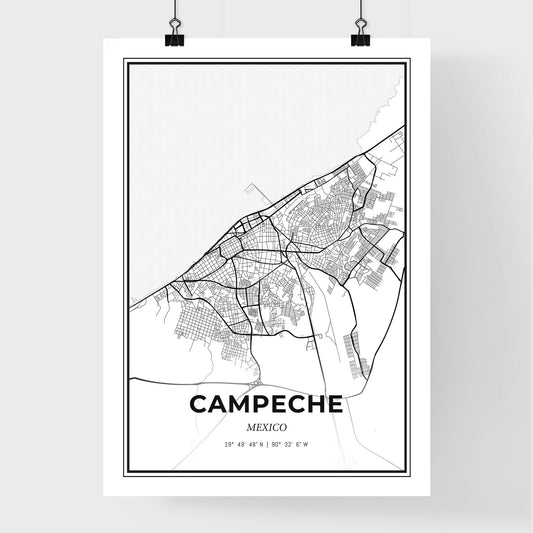 Campeche Mexico - Premium City Map Poster