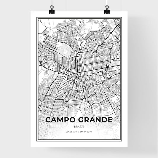 Campo Grande Brazil - Premium City Map Poster