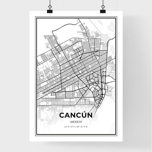 Cancún Mexico - Premium City Map Poster