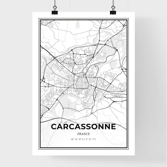 Carcassonne France - Premium City Map Poster