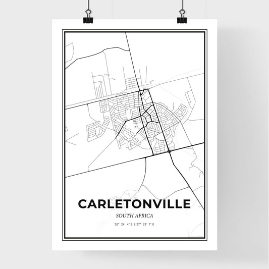Carletonville South Africa - Premium City Map Poster