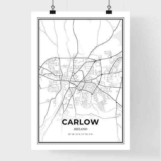 Carlow Ireland - Premium City Map Poster