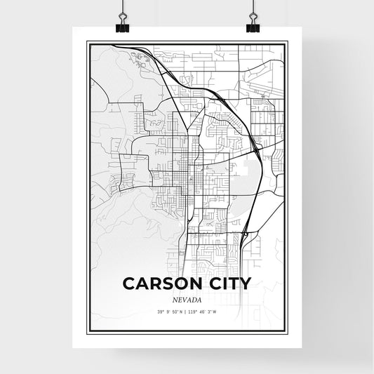 Carson City Nevada - Premium City Map Poster