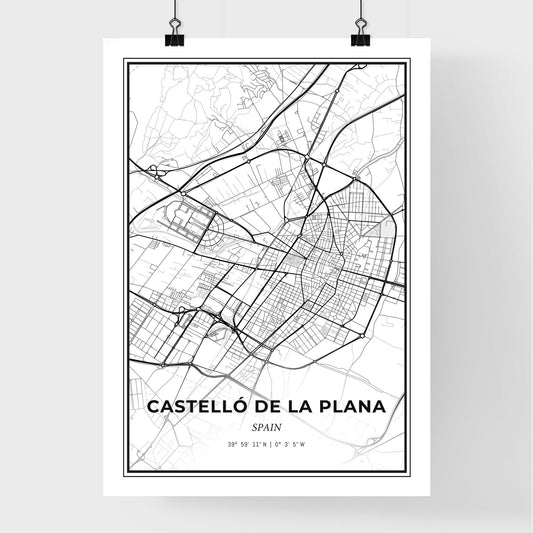 Castelló de la Plana Spain - Premium City Map Poster