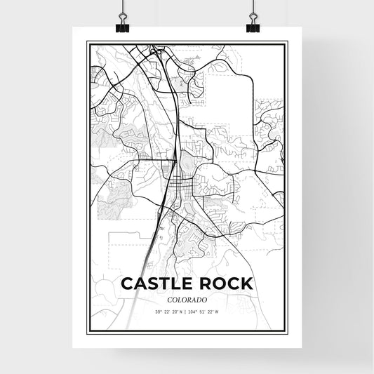 Castle Rock Colorado - Premium City Map Poster