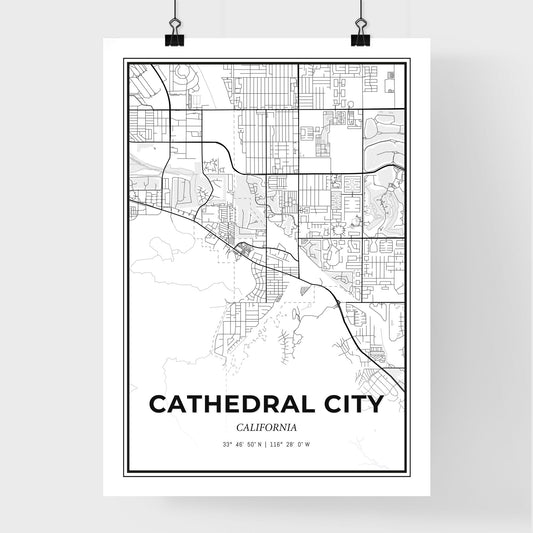Cathedral City California - Premium City Map Poster