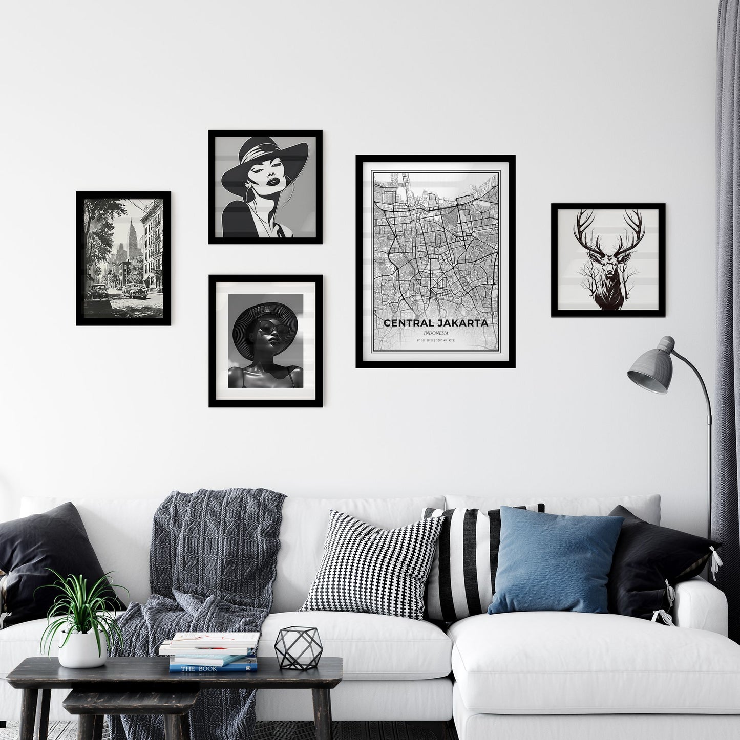 Central Jakarta Indonesia - Minimal City Map Interior