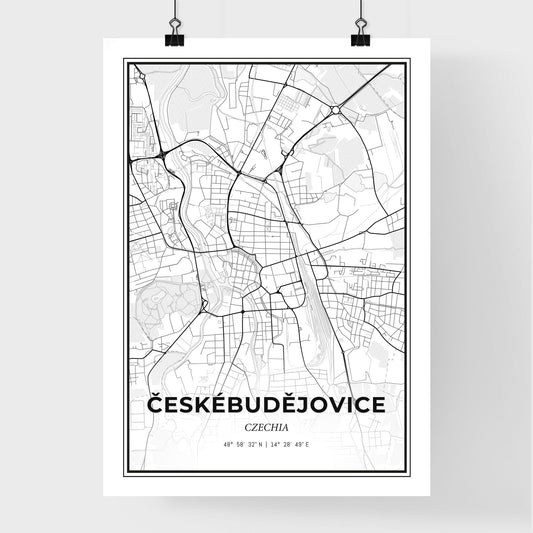 České Budějovice Czechia - Premium City Map Poster