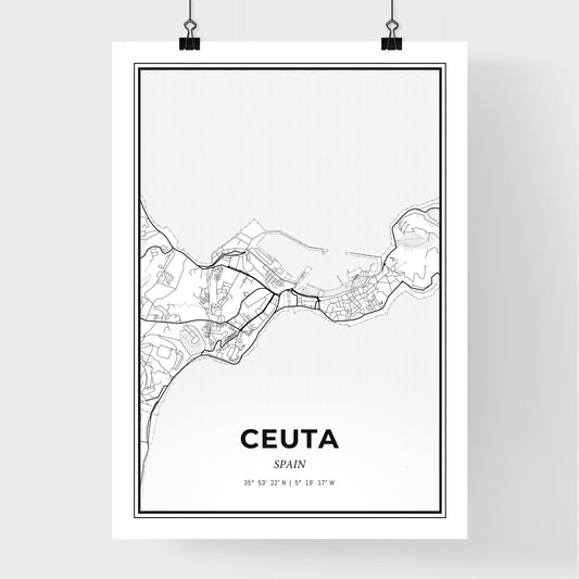 Ceuta Spain - Premium City Map Poster