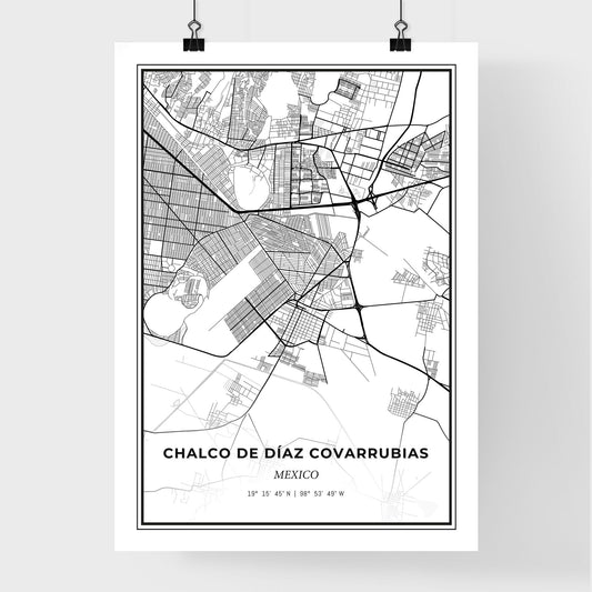 Chalco de Díaz Covarrubias Mexico - Premium City Map Poster