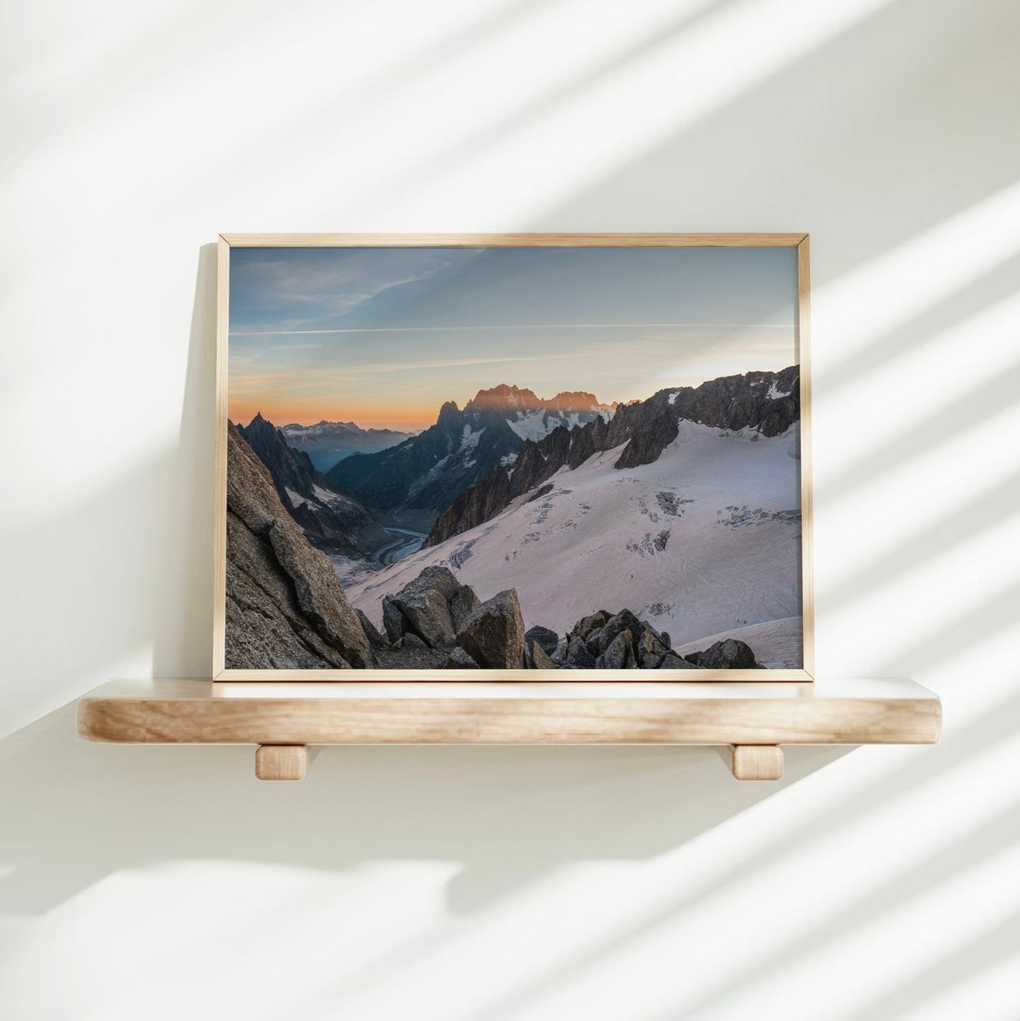 Mer de Glace Sunset Wall Art Print – Chamonix Glacier Photography