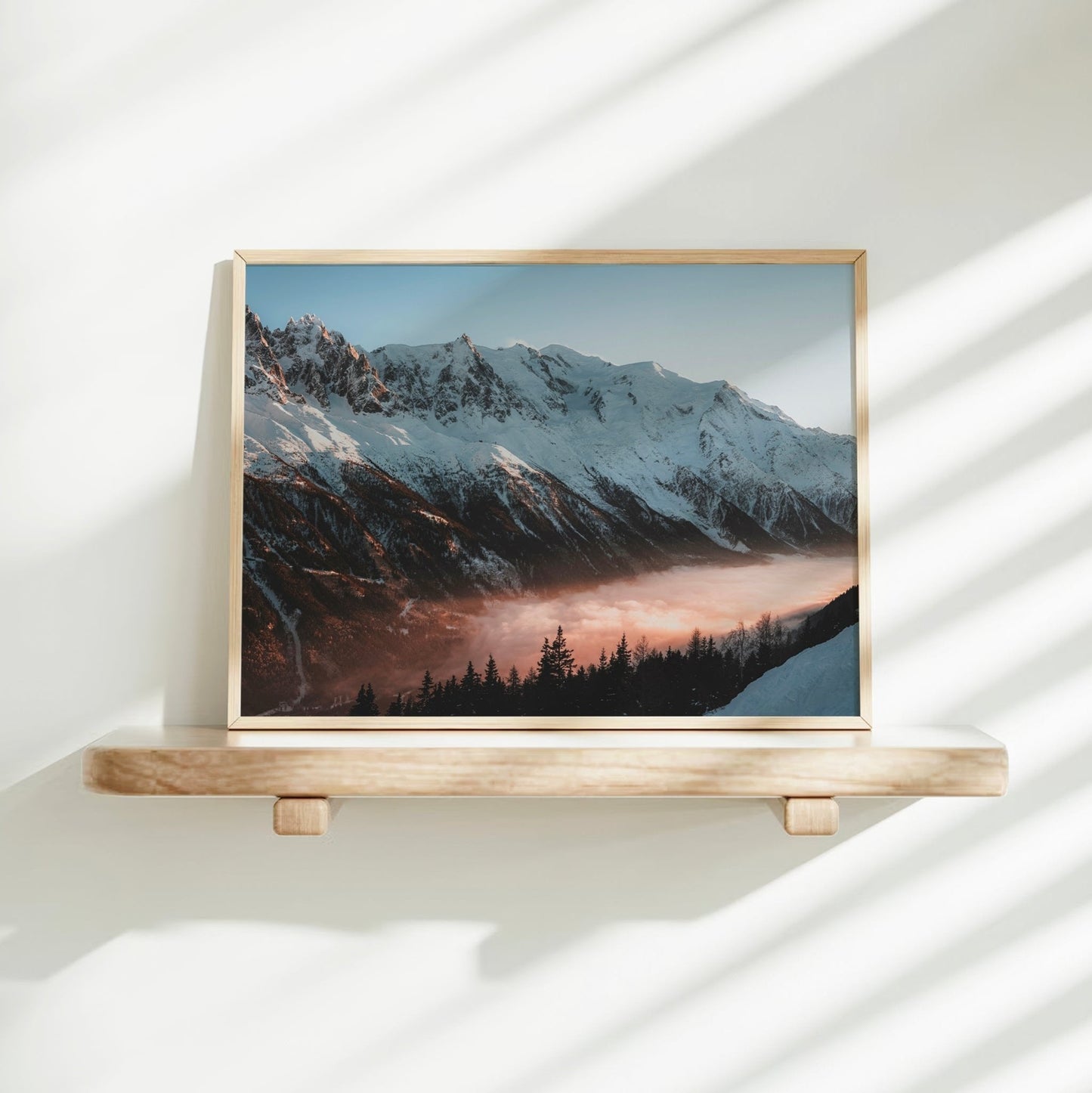Mont Blanc Massif Sunset Wall Art - Golden Hour Chamonix Landscape Print