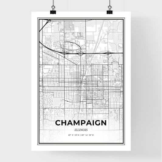 Champaign Illinois - Premium City Map Poster