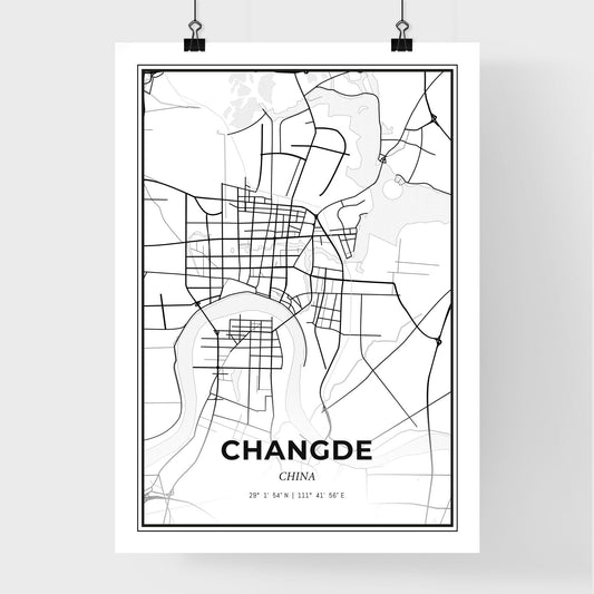 Changde China - Premium City Map Poster