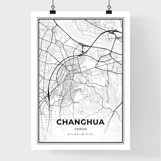 Changhua Taiwan - Premium City Map Poster