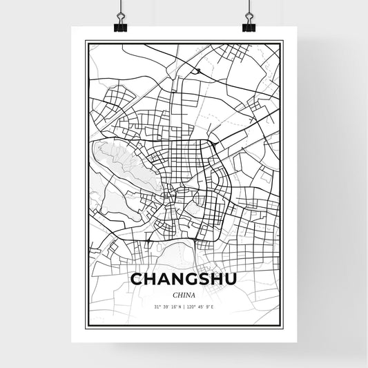 Changshu China - Premium City Map Poster
