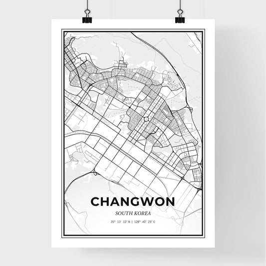 Changwon South Korea - Premium City Map Poster