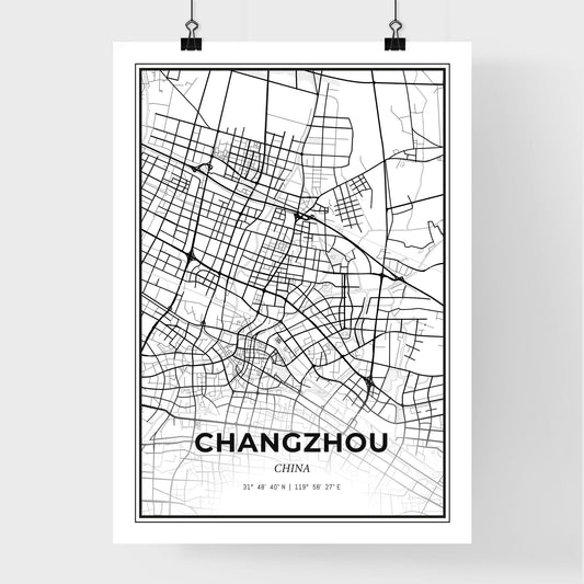 Changzhou China - Premium City Map Poster